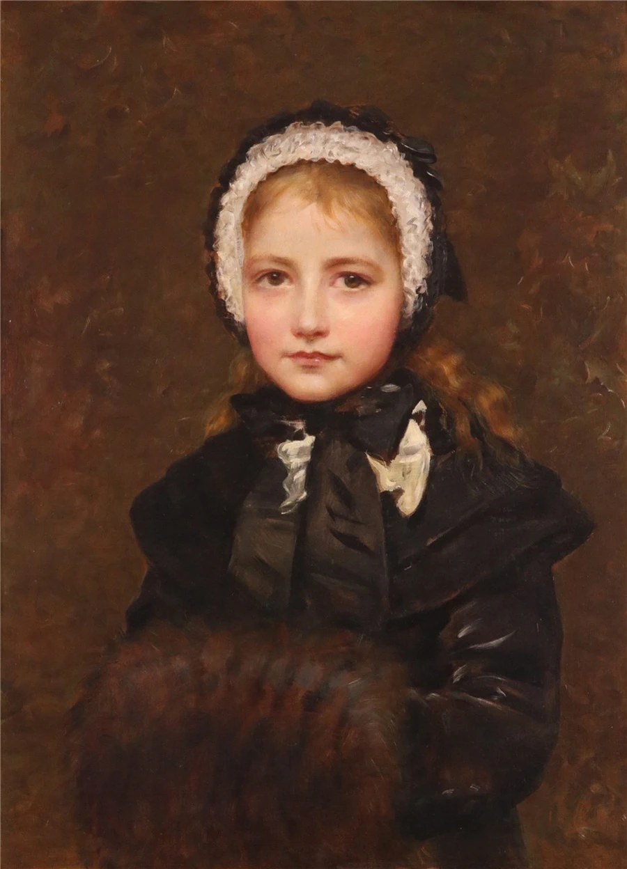 Ritratto di bambina con manicotti